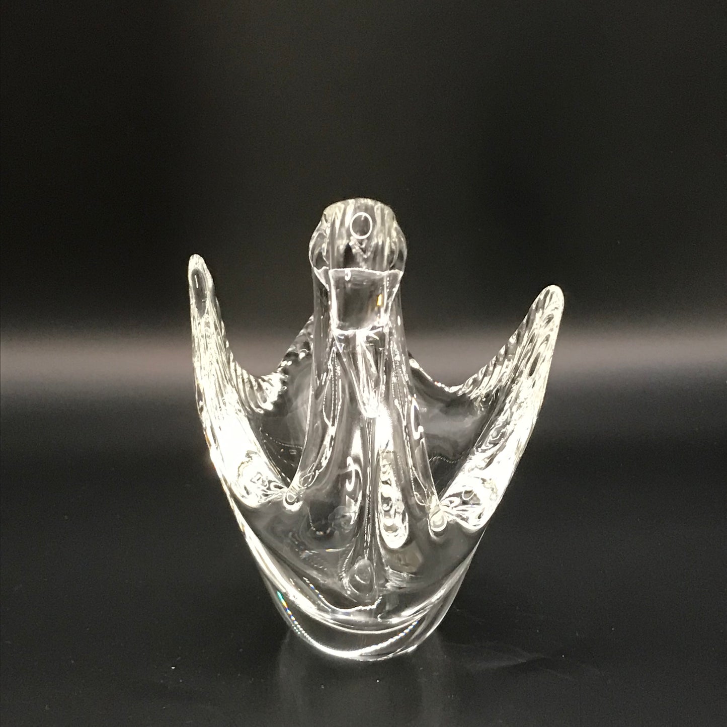 Vintage Clear Glass Nesting Swans Set of 2 Mini Candy/Trinket Dish