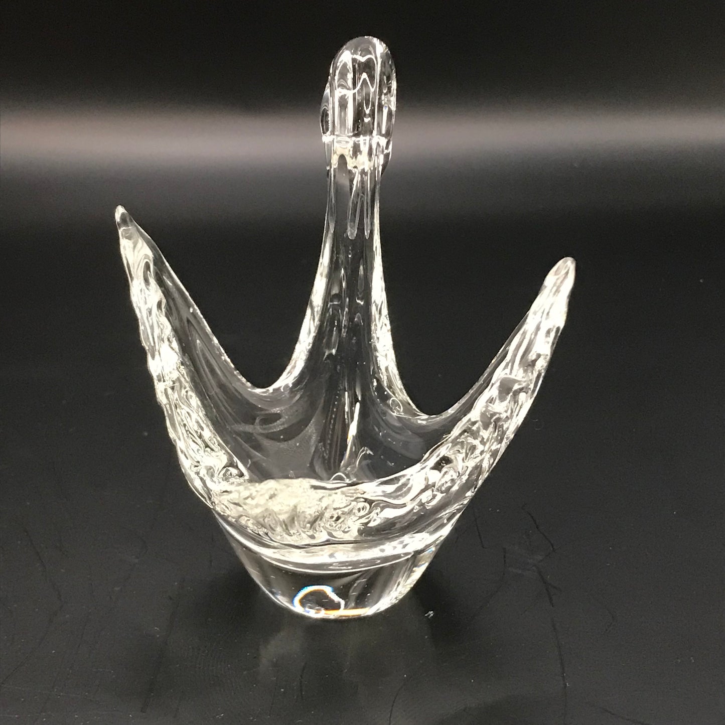 Vintage Clear Glass Nesting Swans Set of 2 Mini Candy/Trinket Dish