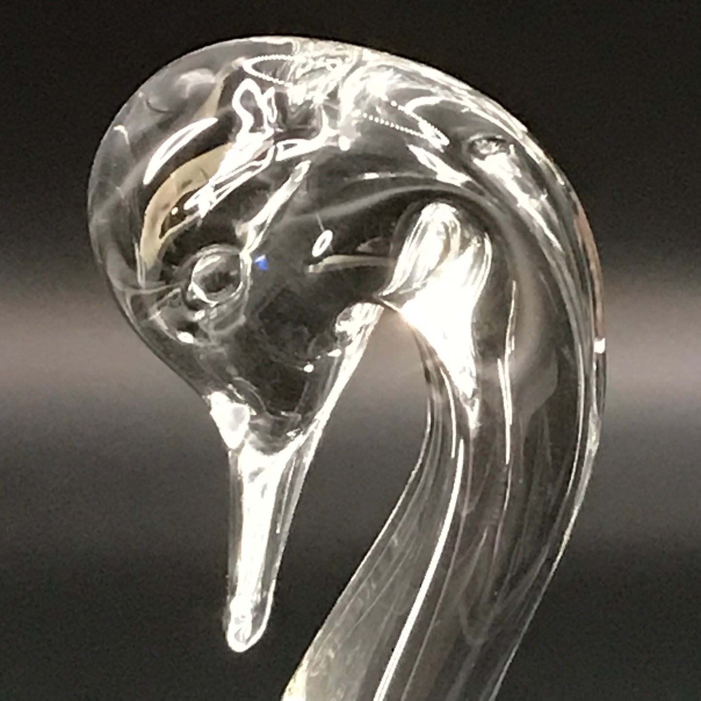 Vintage Clear Glass Nesting Swans Set of 2 Mini Candy/Trinket Dish
