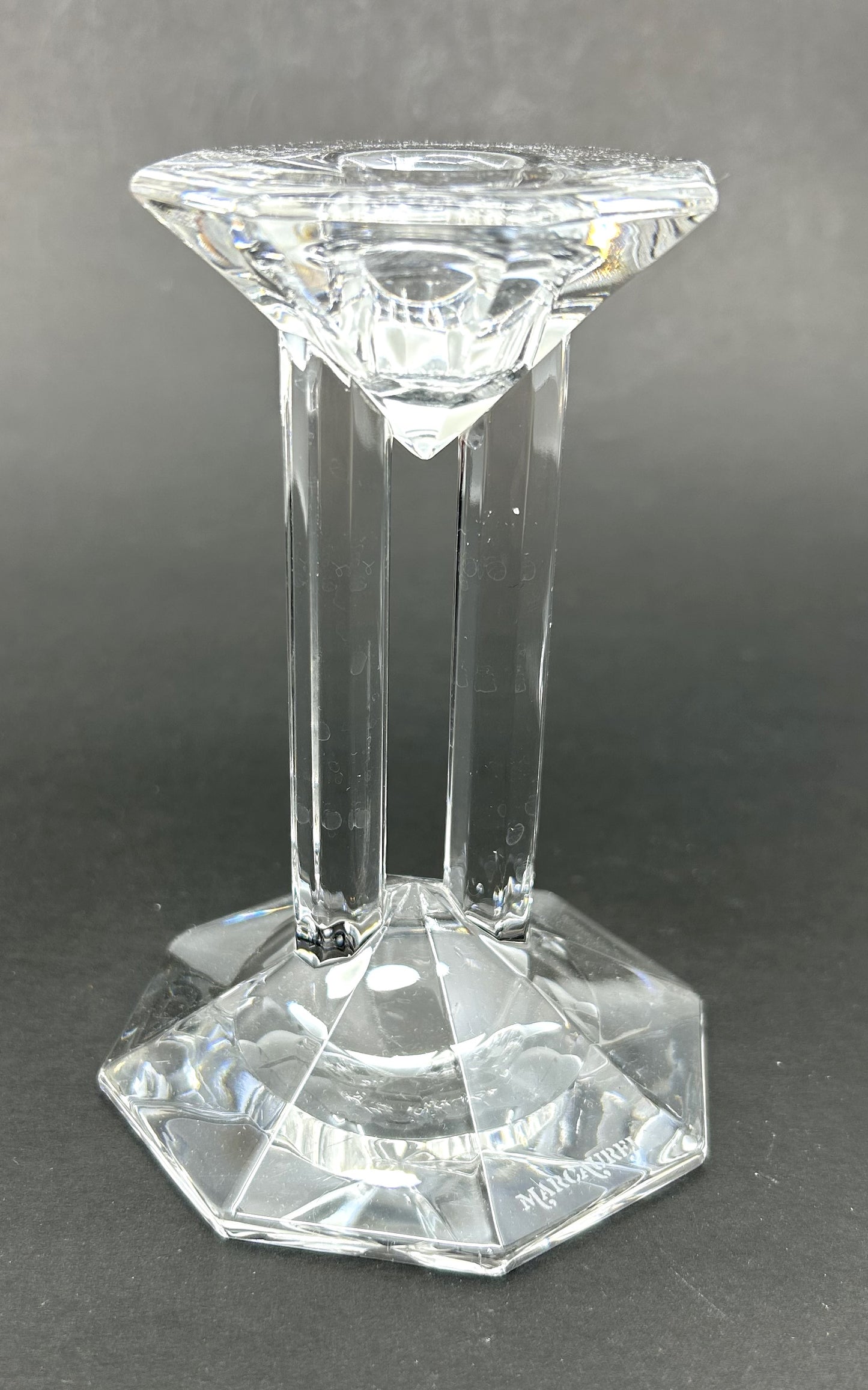 Marc Aurel Lead Crystal Double Pillar Column Candle Holders
