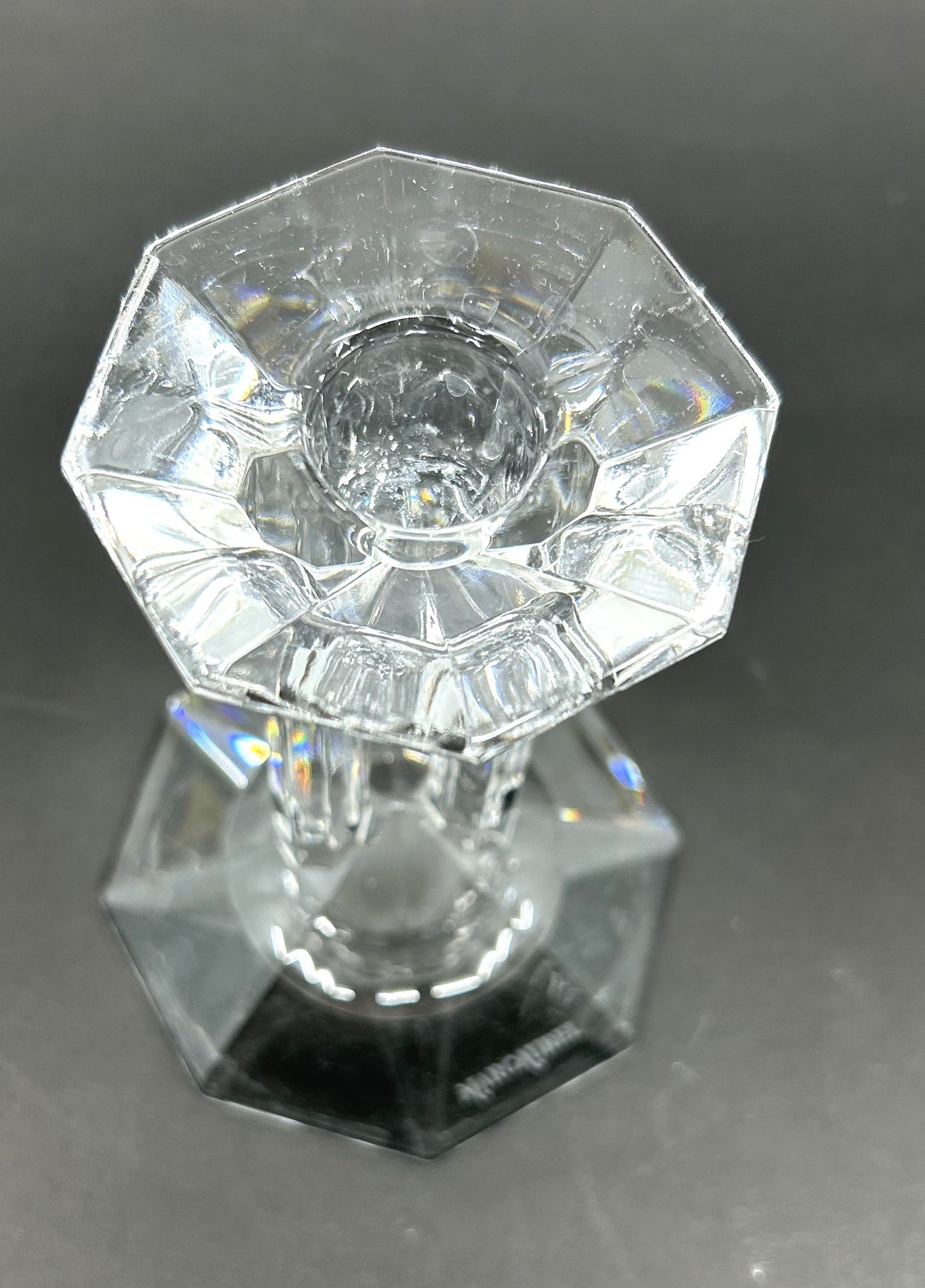 Marc Aurel Lead Crystal Double Pillar Column Candle Holders