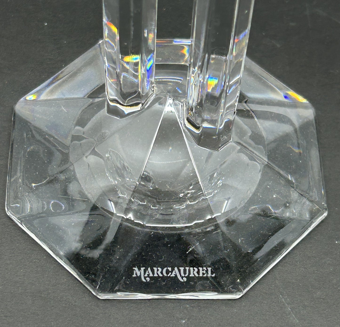 Marc Aurel Lead Crystal Double Pillar Column Candle Holders