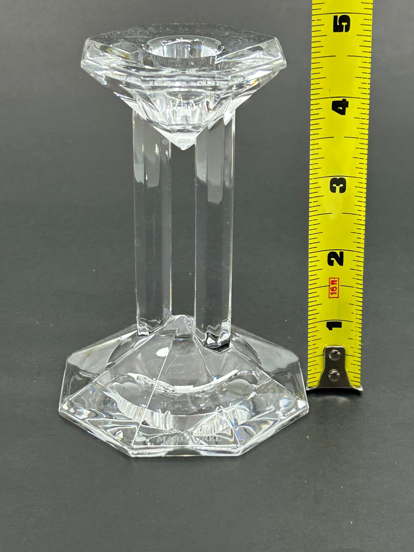Marc Aurel Lead Crystal Double Pillar Column Candle Holders