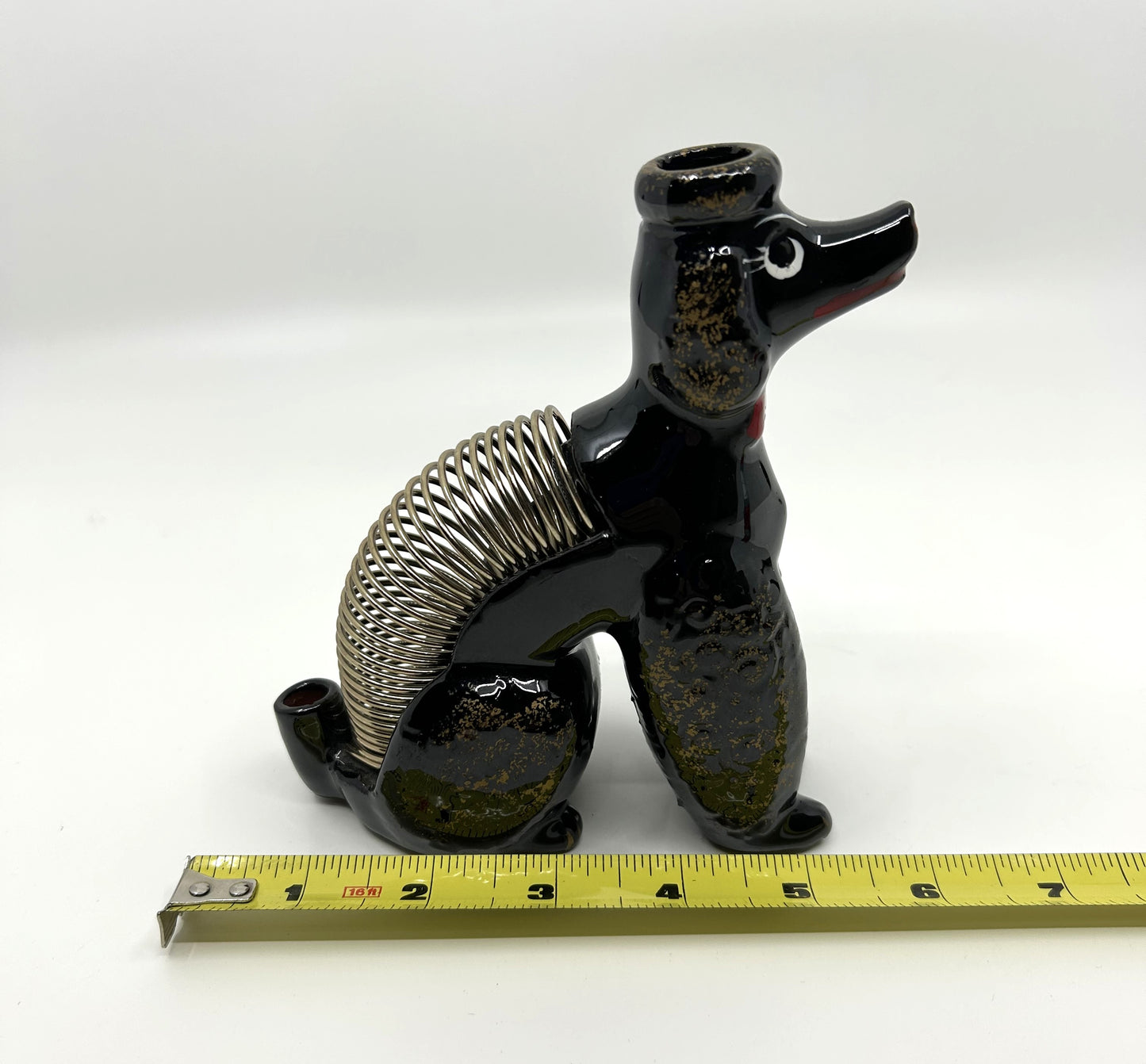 Vintage Poodle Spring Coiled Letter Holder w/side Pen Holder