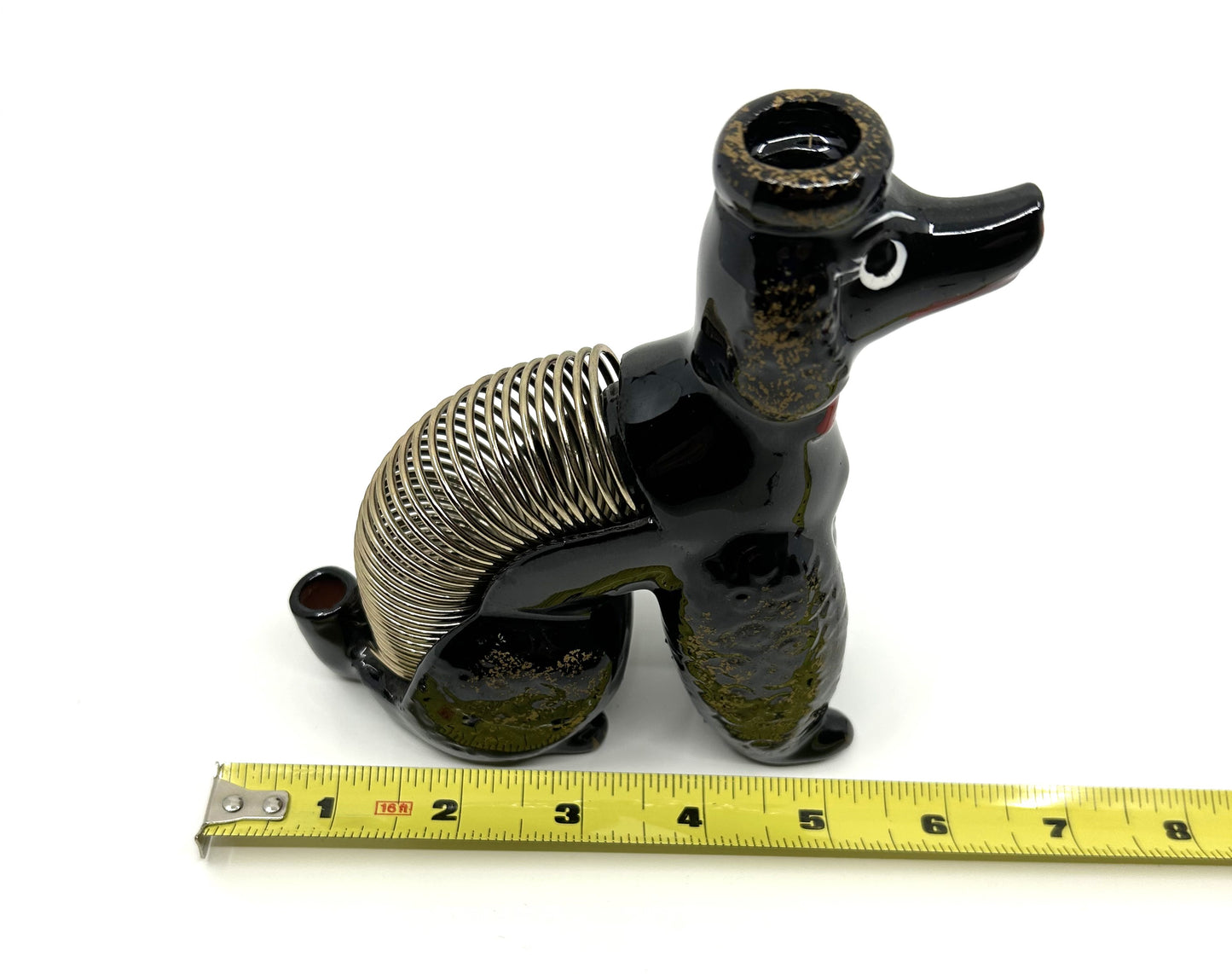 Vintage Poodle Spring Coiled Letter Holder w/side Pen Holder