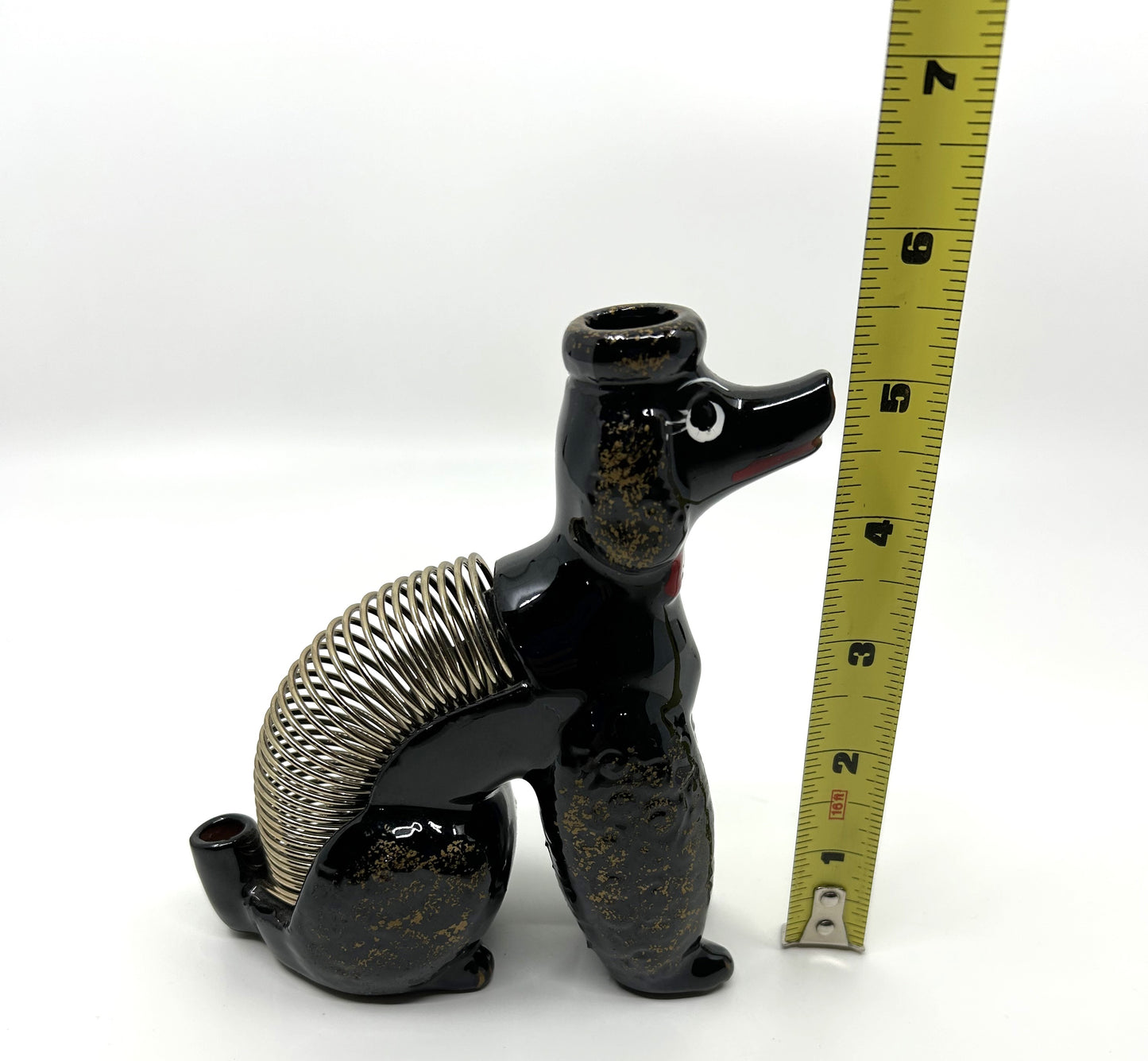 Vintage Poodle Spring Coiled Letter Holder w/side Pen Holder