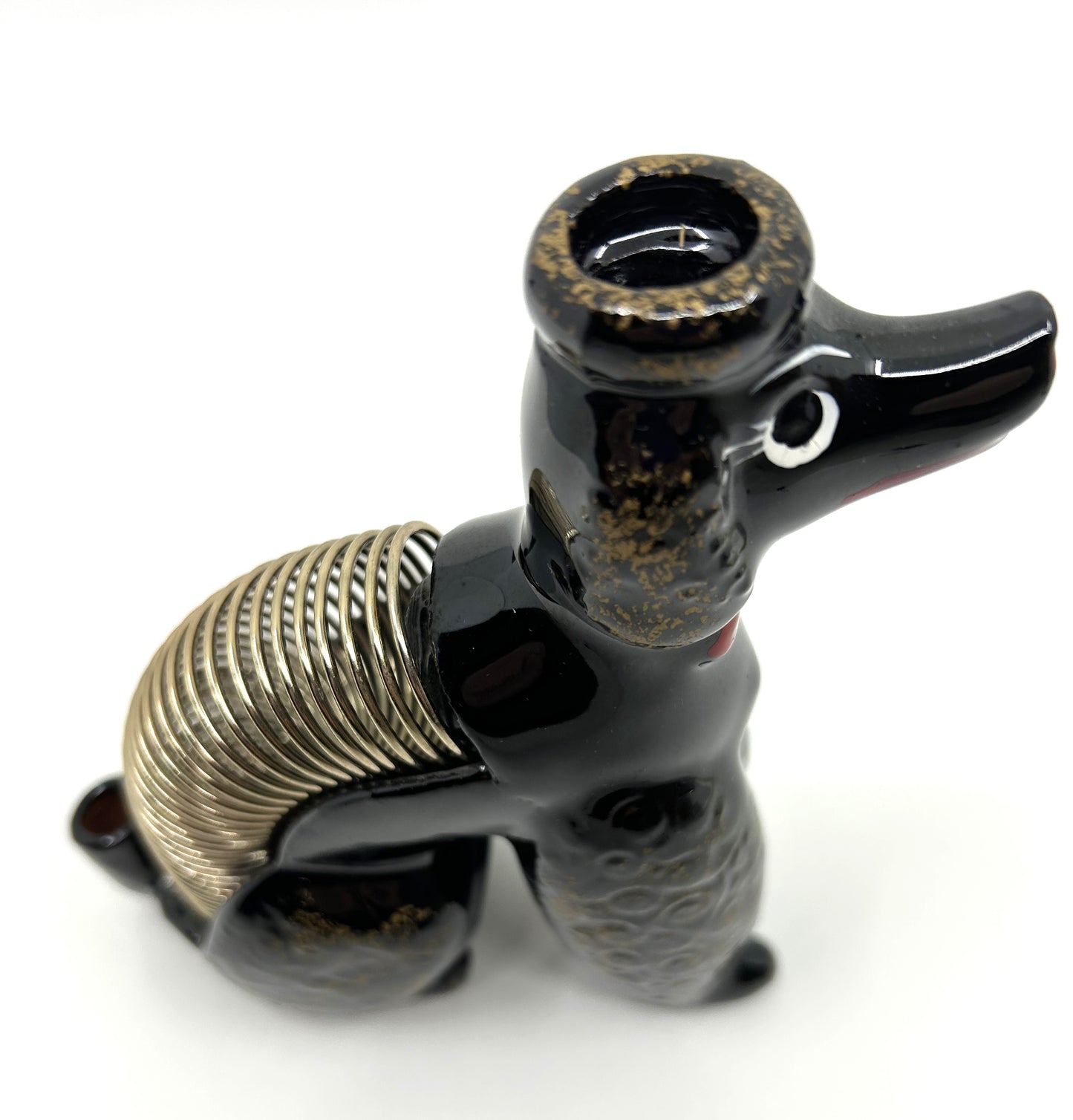 Vintage Poodle Spring Coiled Letter Holder w/side Pen Holder