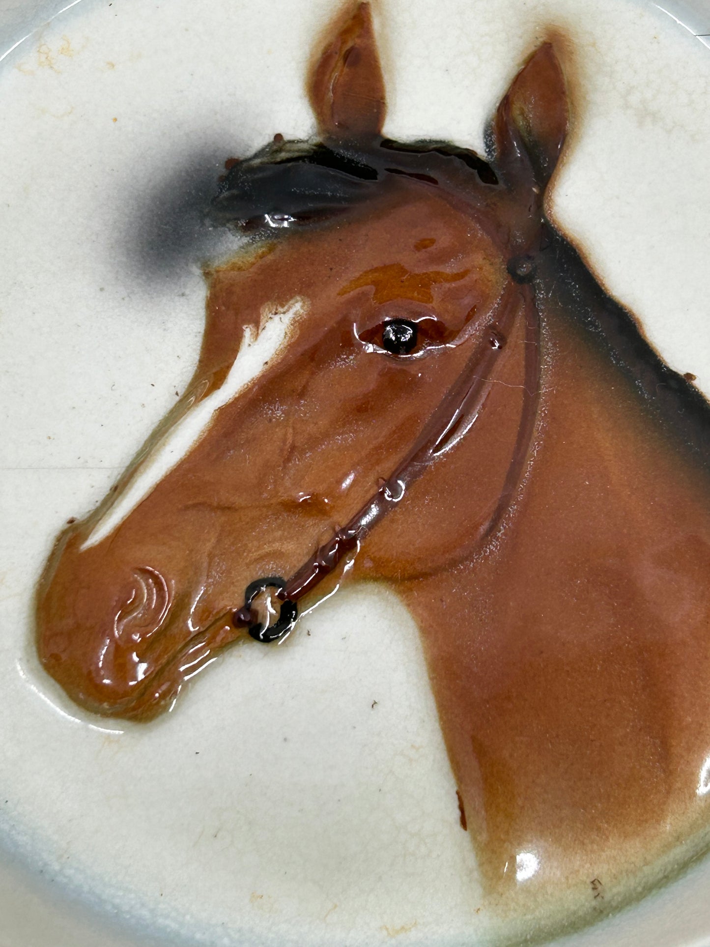 Vintage Shafford Hand Painted Horse Face Ashtray