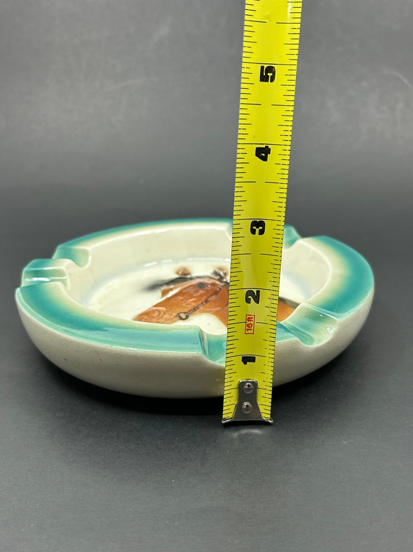 Vintage Shafford Hand Painted Horse Face Ashtray