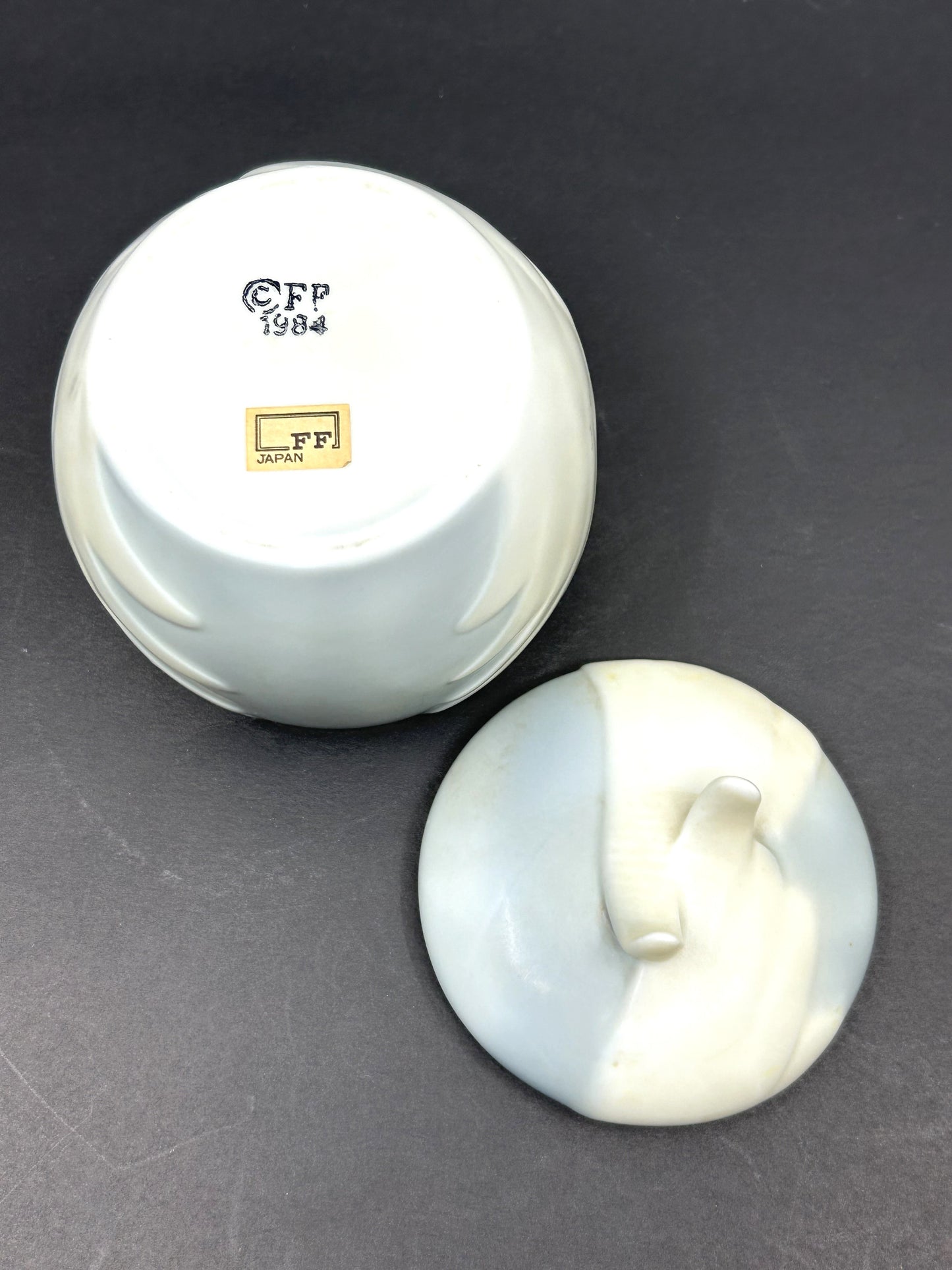 Fitz & Floyd White Swan Trinket Jar with Lid - Rare 1984