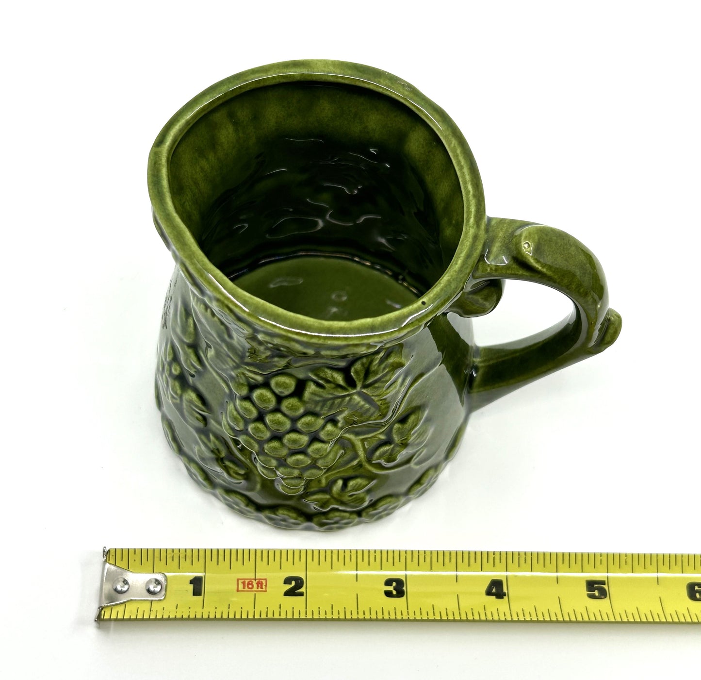 Vintage Avocado Green Grapes Gilford Ceramic Measuring Jugs - Set of 4