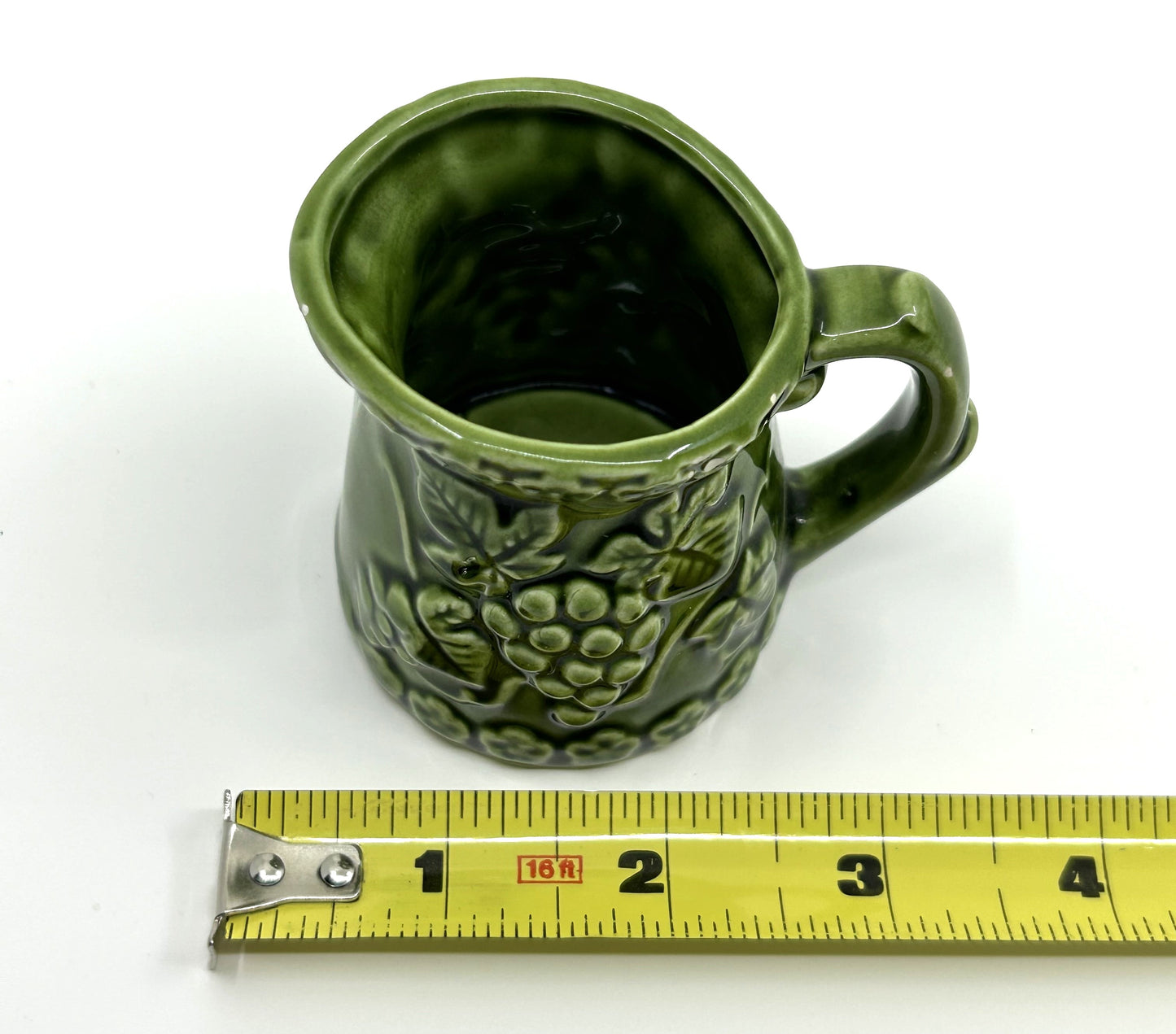 Vintage Avocado Green Grapes Gilford Ceramic Measuring Jugs - Set of 4