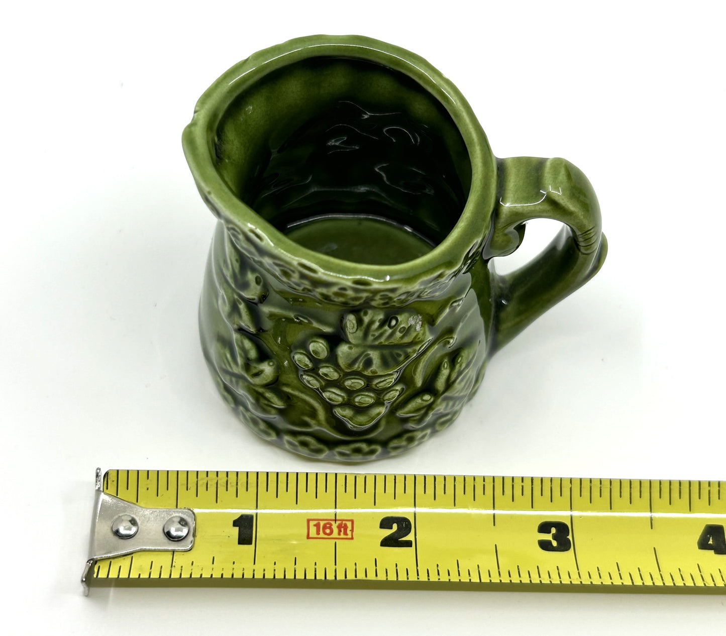Vintage Avocado Green Grapes Gilford Ceramic Measuring Jugs - Set of 4