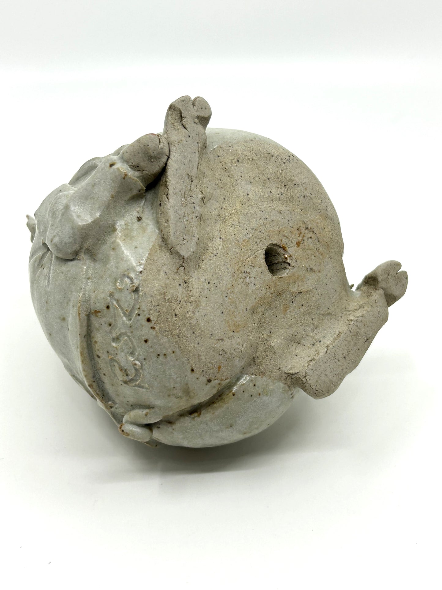 Putting Lipstick on a Pig Handcrafted Stoneware Pottery Figurine - Artist Signed