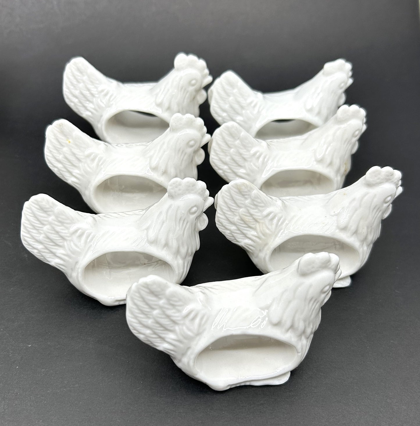 Lot of 24 White Ceramic Assorted Animal Napkin Ring Holders