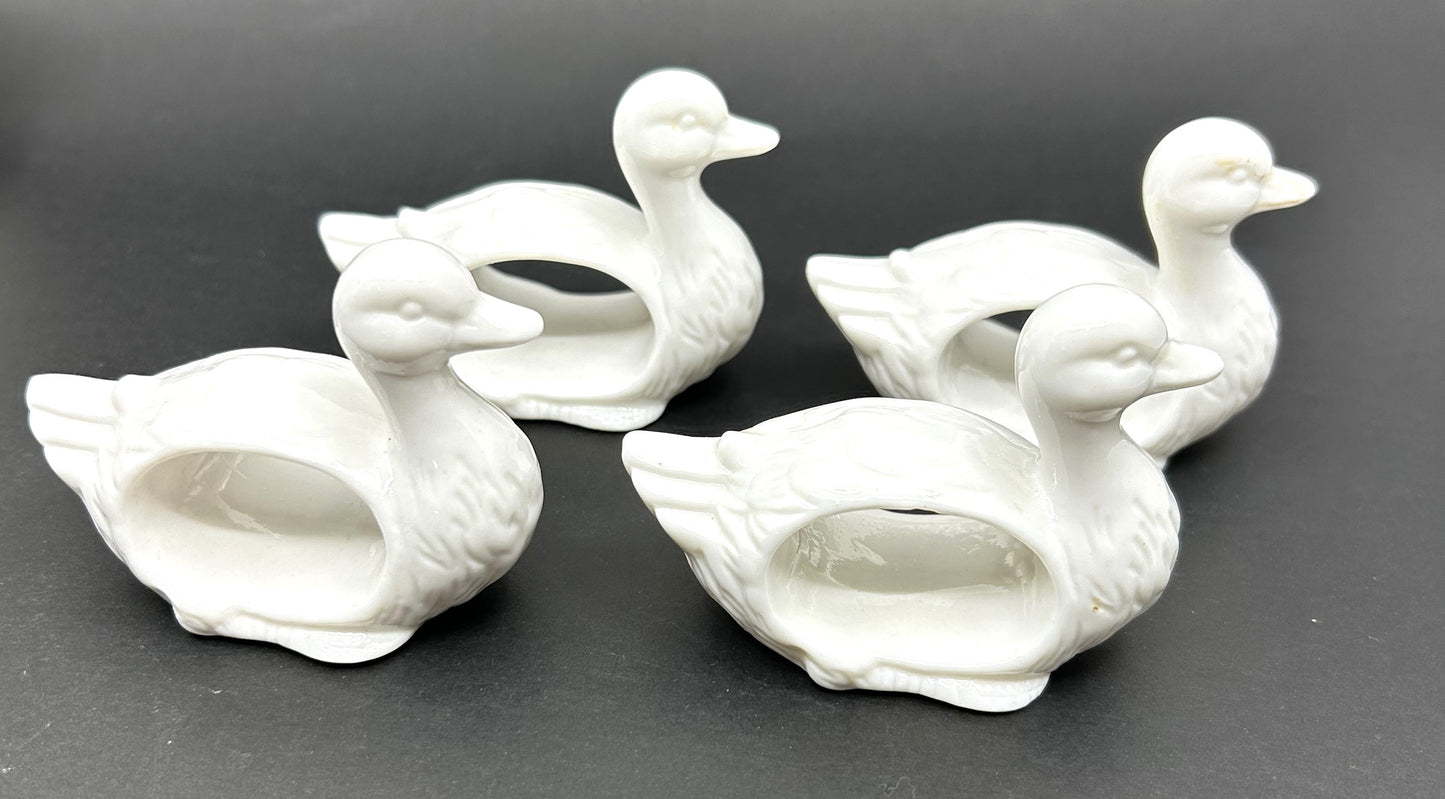 Lot of 24 White Ceramic Assorted Animal Napkin Ring Holders