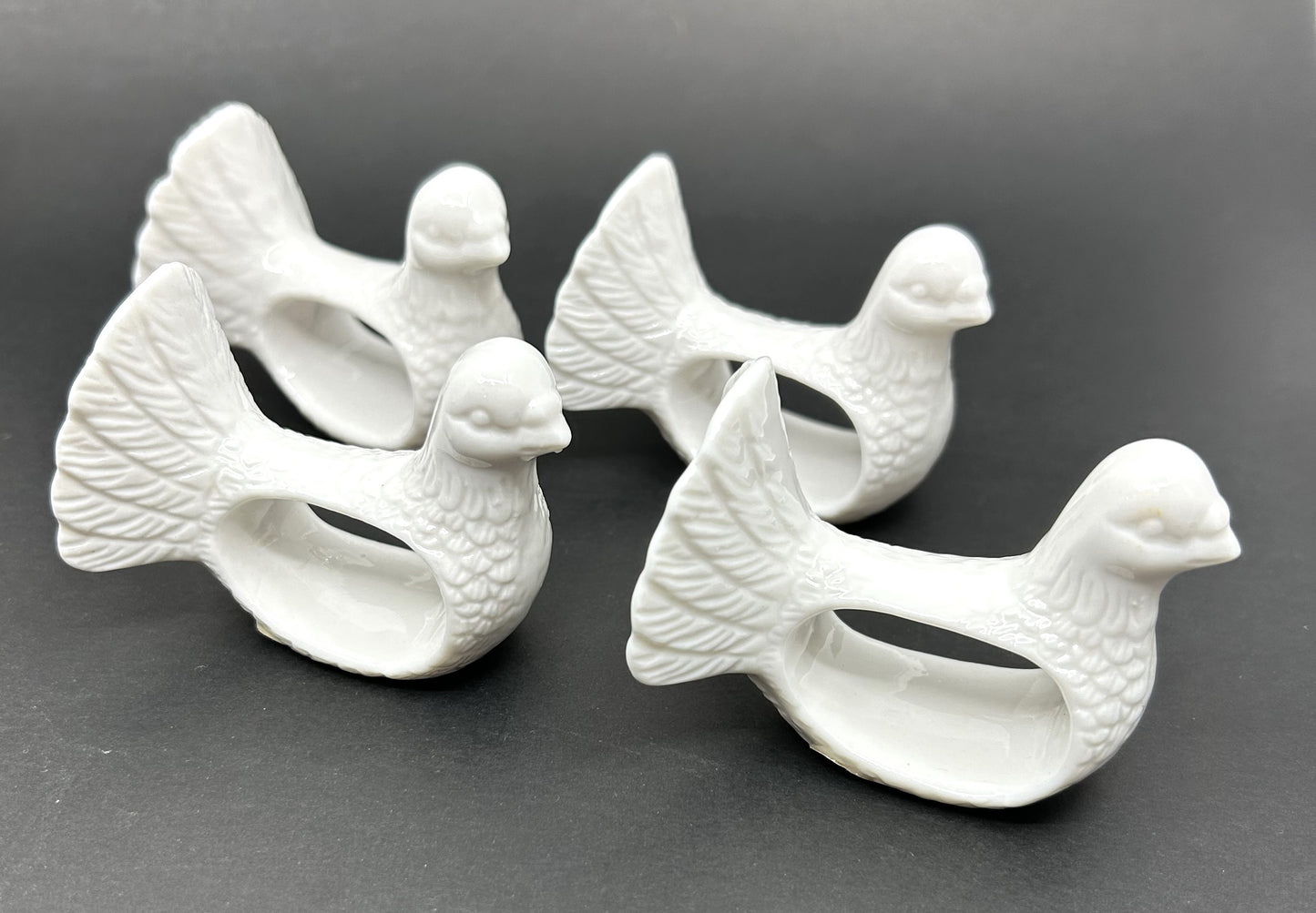 Lot of 24 White Ceramic Assorted Animal Napkin Ring Holders