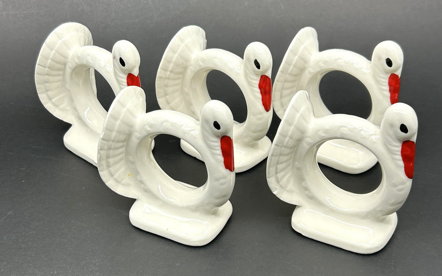 Lot of 24 White Ceramic Assorted Animal Napkin Ring Holders