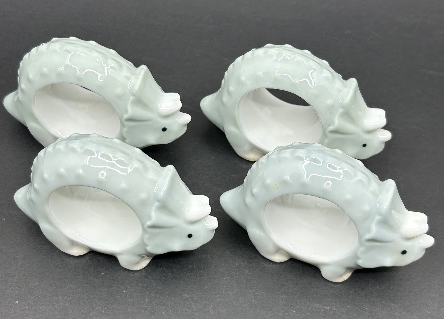 Lot of 24 White Ceramic Assorted Animal Napkin Ring Holders
