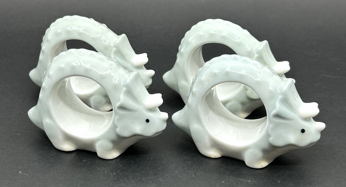 Lot of 24 White Ceramic Assorted Animal Napkin Ring Holders