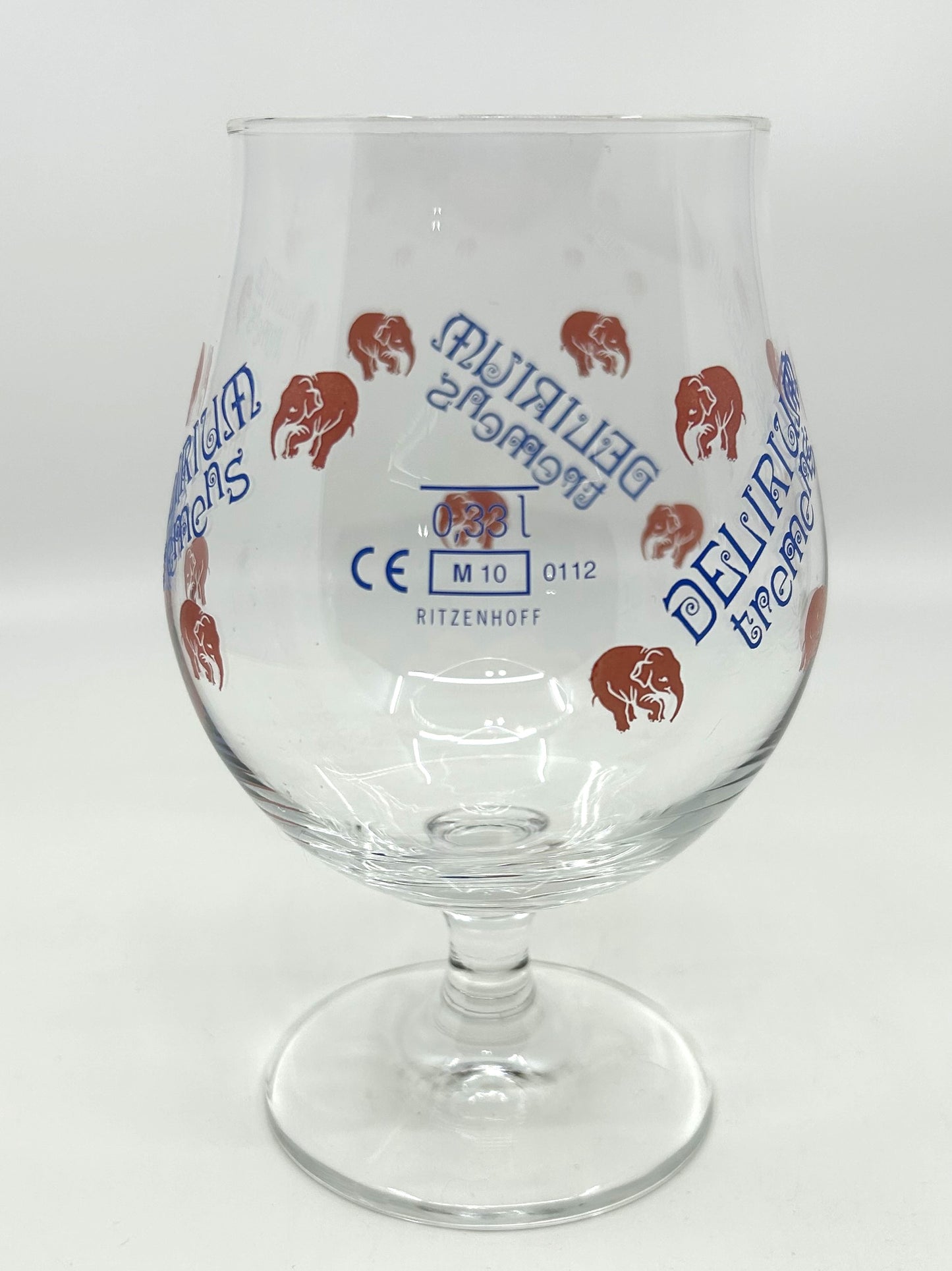 Delirium Tremens Belgian Tulip Beer Glasses 25cl Pink Elephants - Set of 4