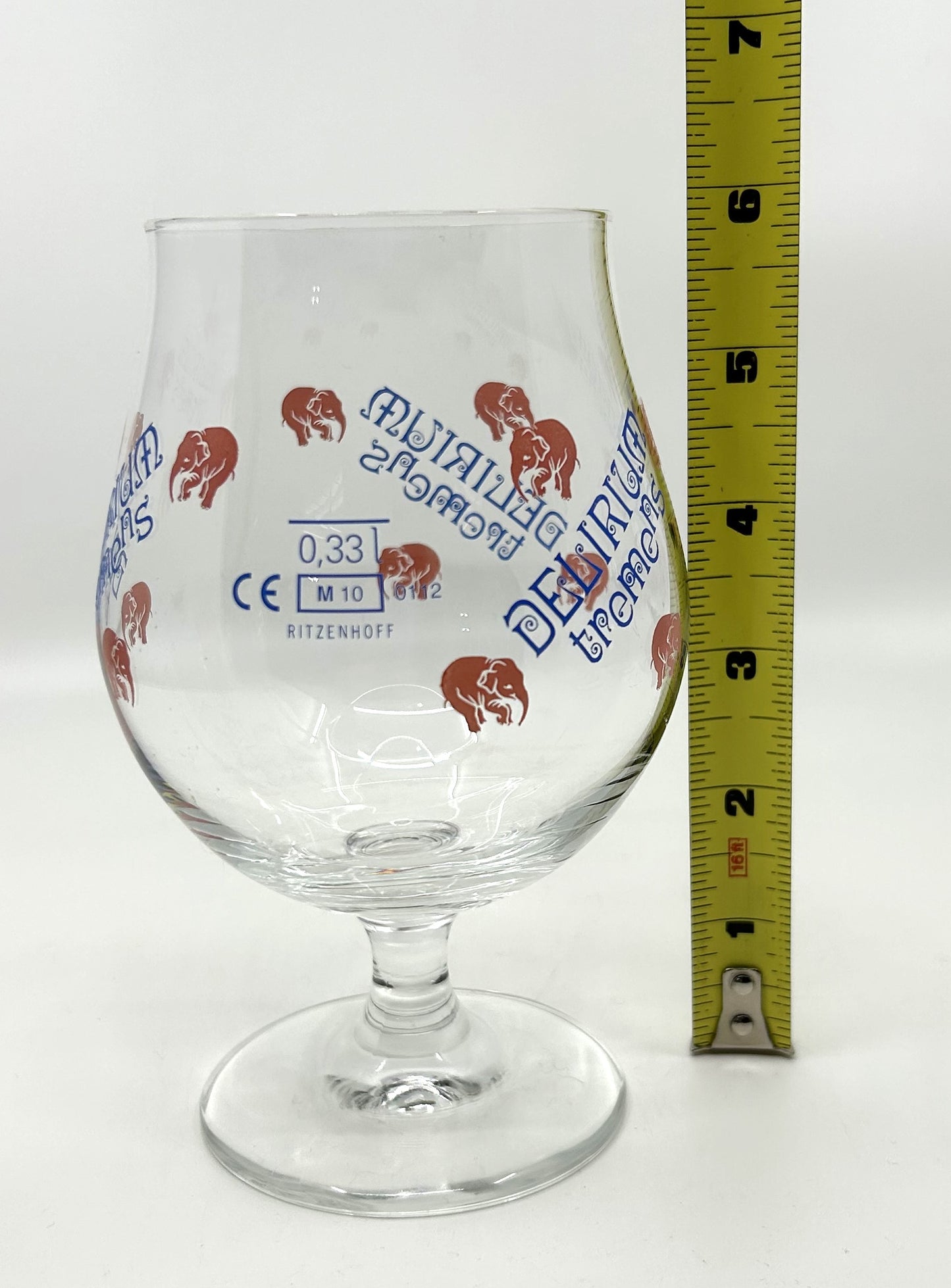 Delirium Tremens Belgian Tulip Beer Glasses 25cl Pink Elephants - Set of 4
