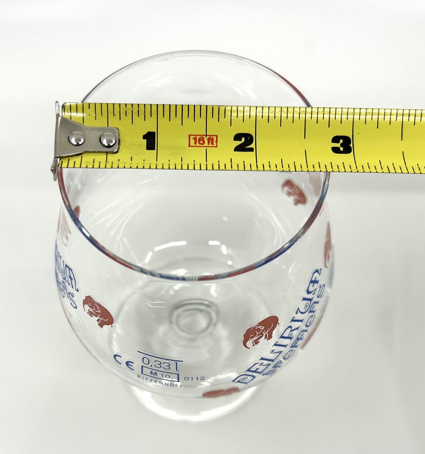 Delirium Tremens Belgian Tulip Beer Glasses 25cl Pink Elephants - Set of 4
