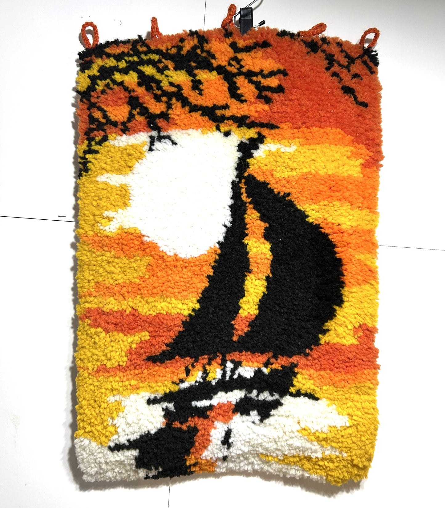 Vintage Sailboat in the Sunset Latch Hook Tapestry