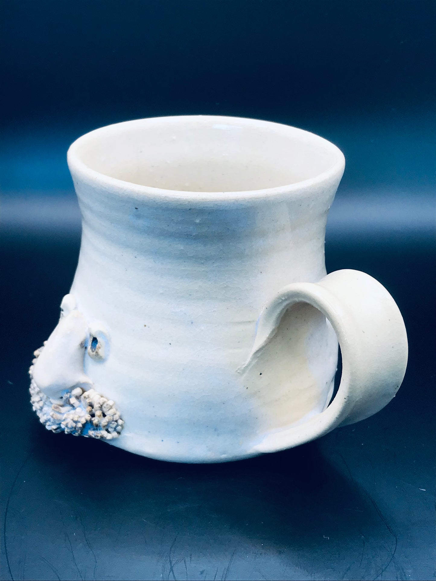 Artisan Studio Pottery Mustache Man Face Mug
