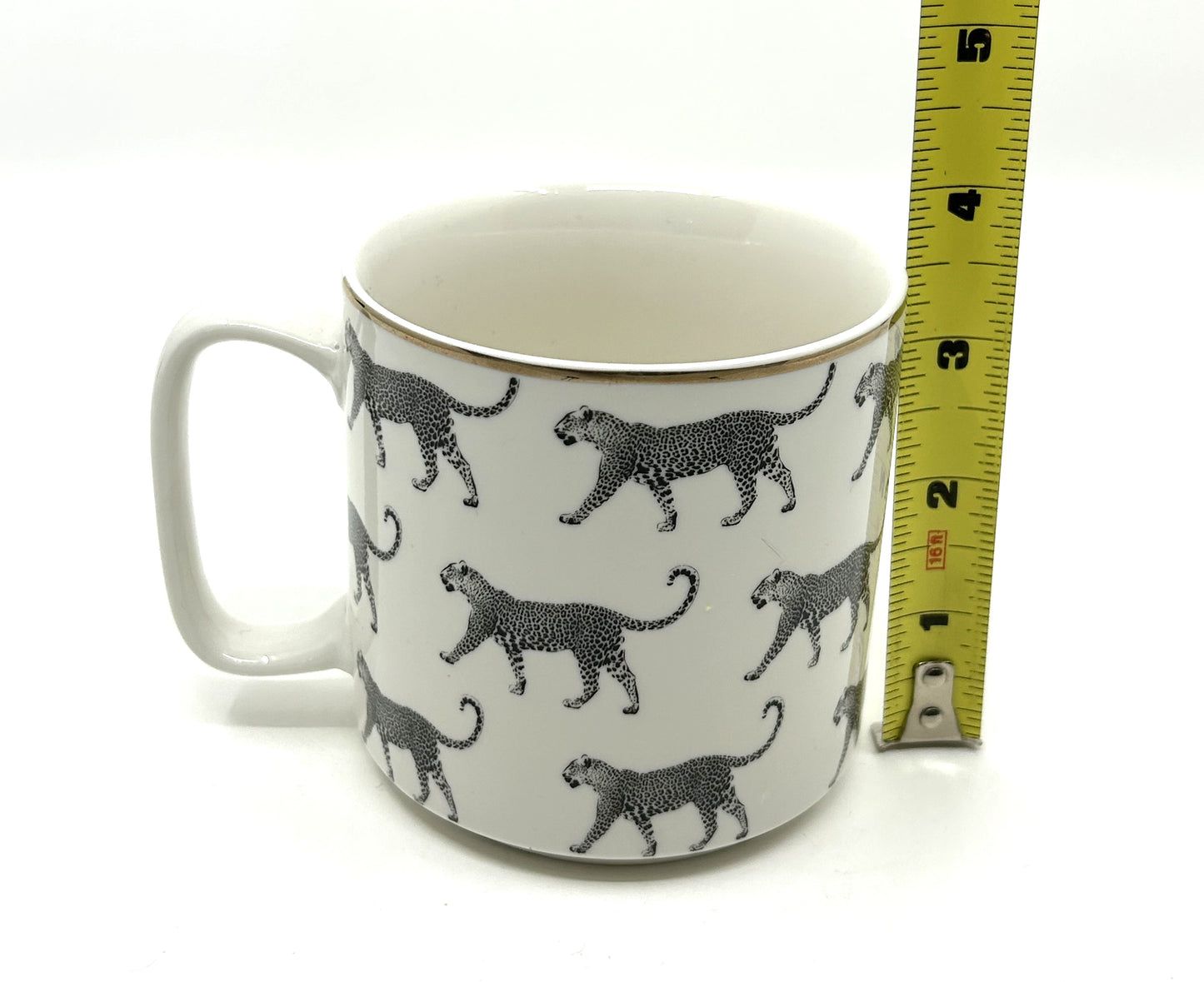 Casa Moderna Cheetah Print Gold Trimmed Coffee/Tea Mug