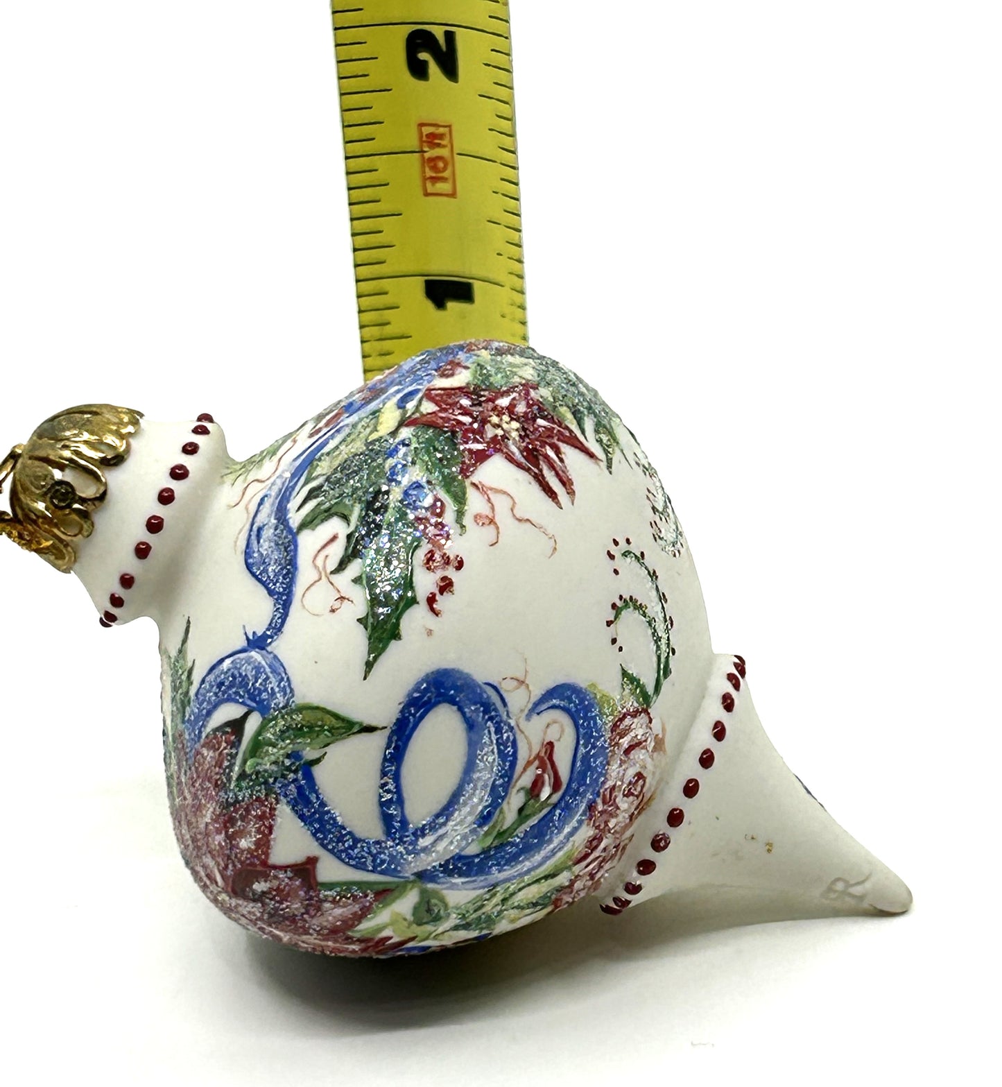 Vintage Rhyn Rivet Porcelain Hand Painted Finial Accent Ornaments - Set of 2