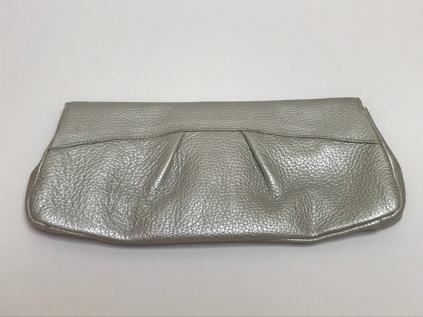 Claudia Firenze Silver Bow Leather Clutch Purse