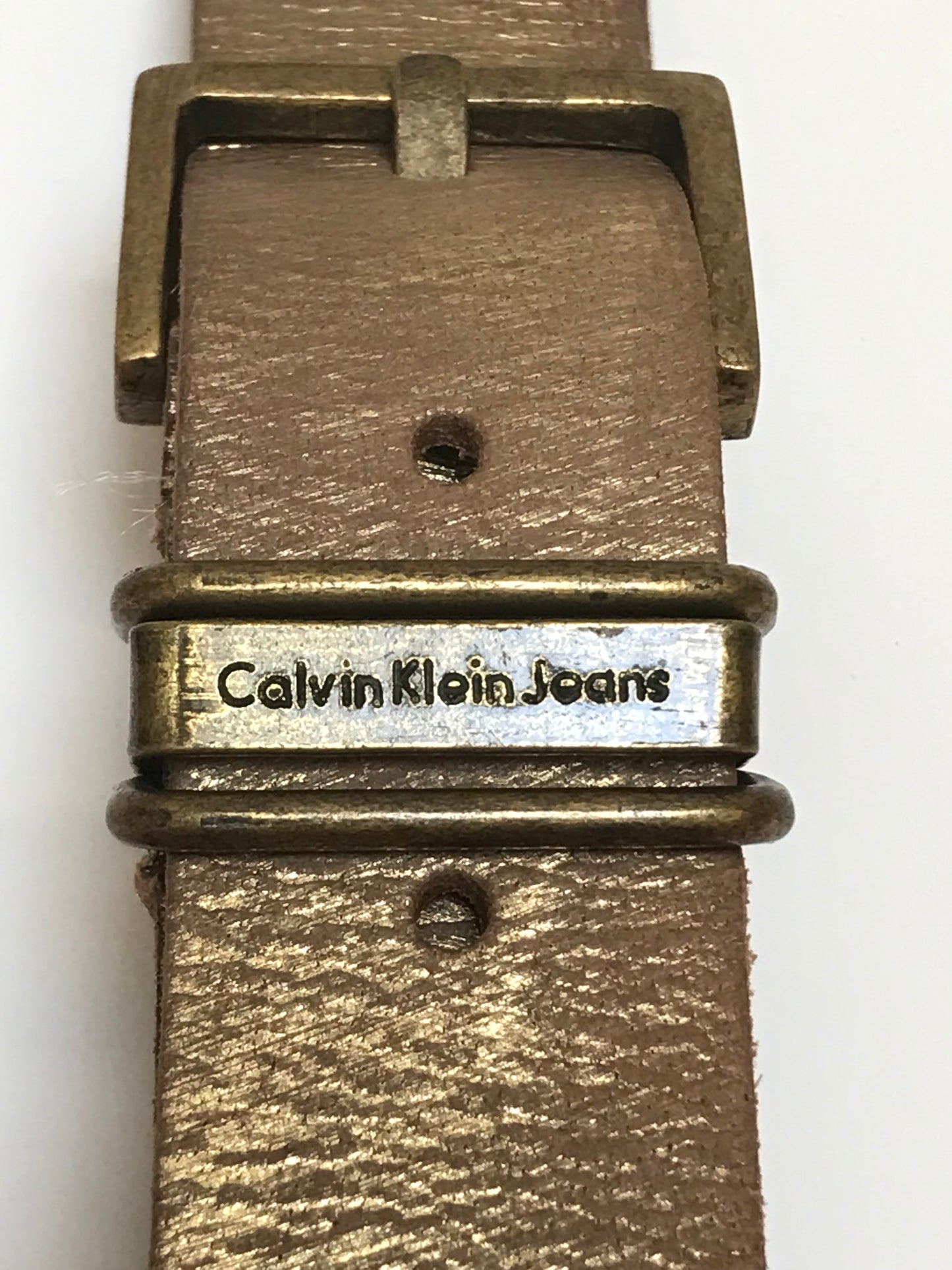Vintage Calvin Klein Gold Leather Belt