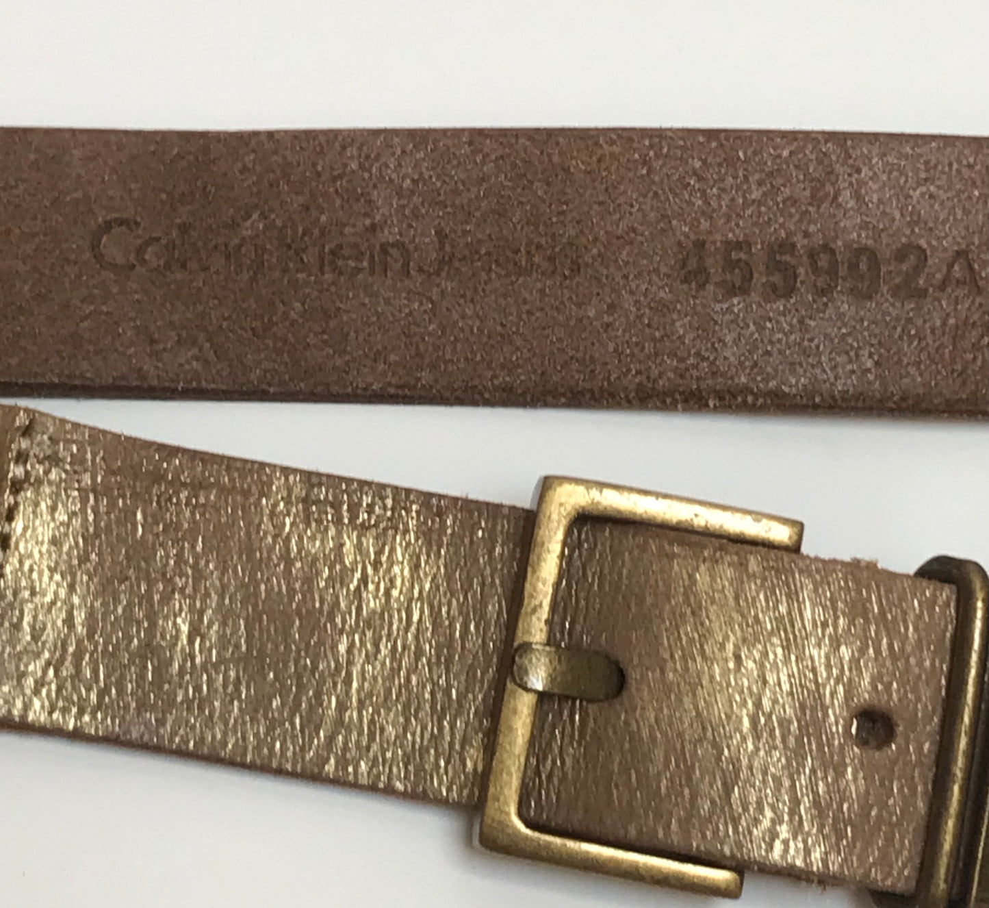 Vintage Calvin Klein Gold Leather Belt