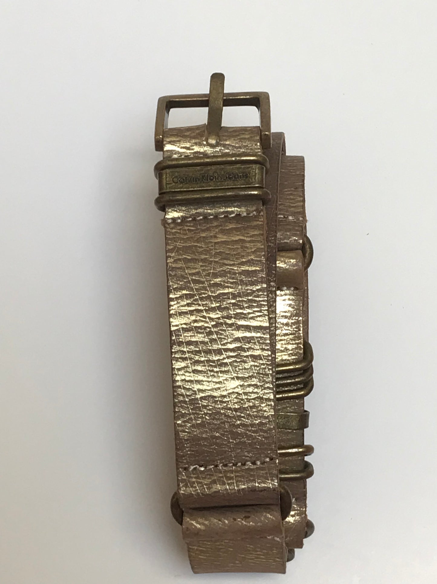 Vintage Calvin Klein Gold Leather Belt