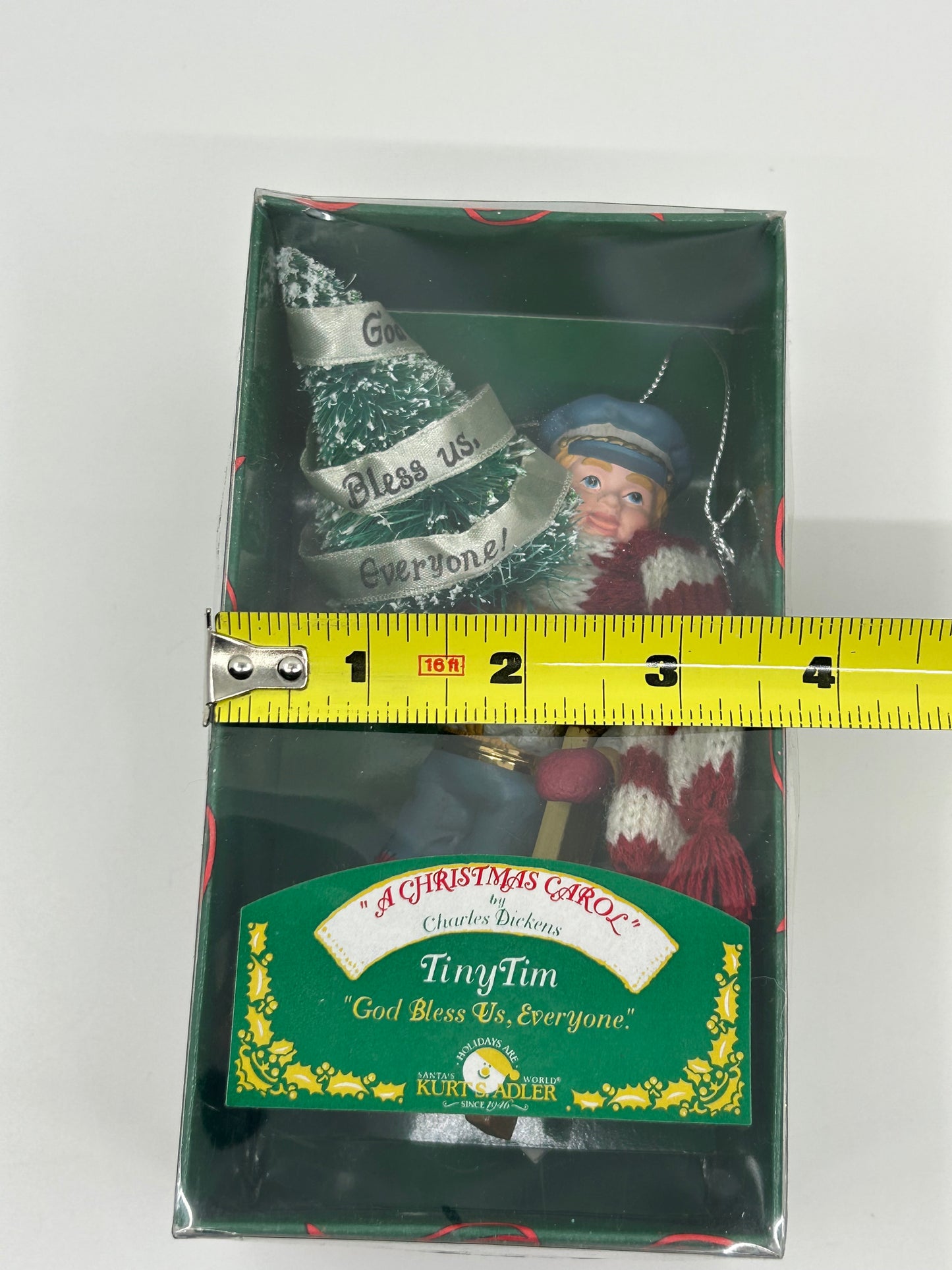 Kurt Adler "Tiny Tim God Bless Us, Everyone" Charles Dickens Ornament - NIB