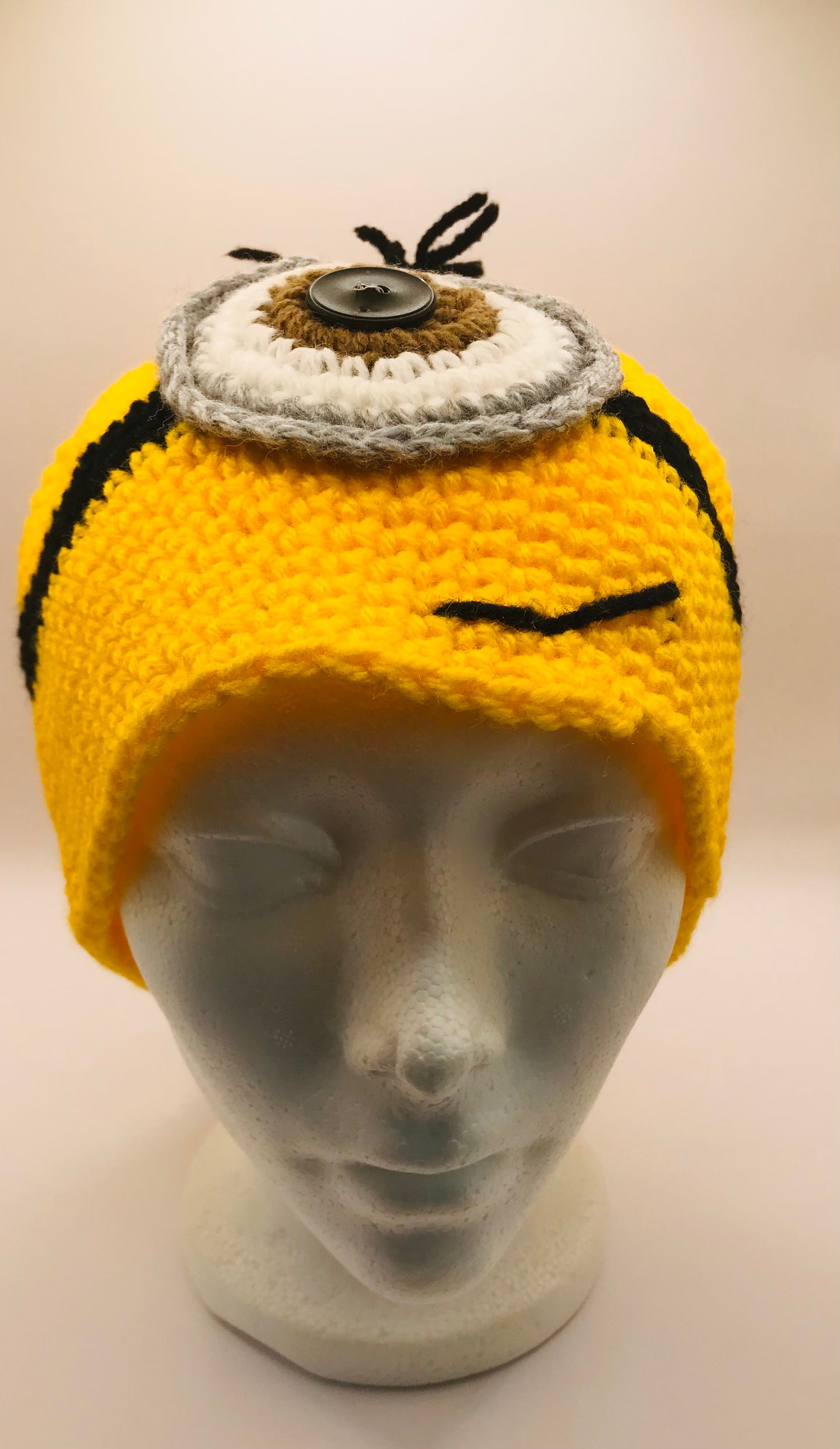 Handcrafted Minion Unisex Children's Knitted Hat - One of a Kind