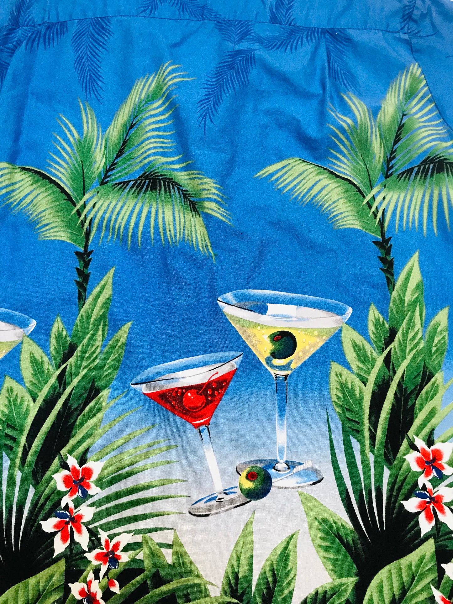 RJC Cotton Hawaiian Palm Trees, Martini Print Casual Button-Down Shirts for Men