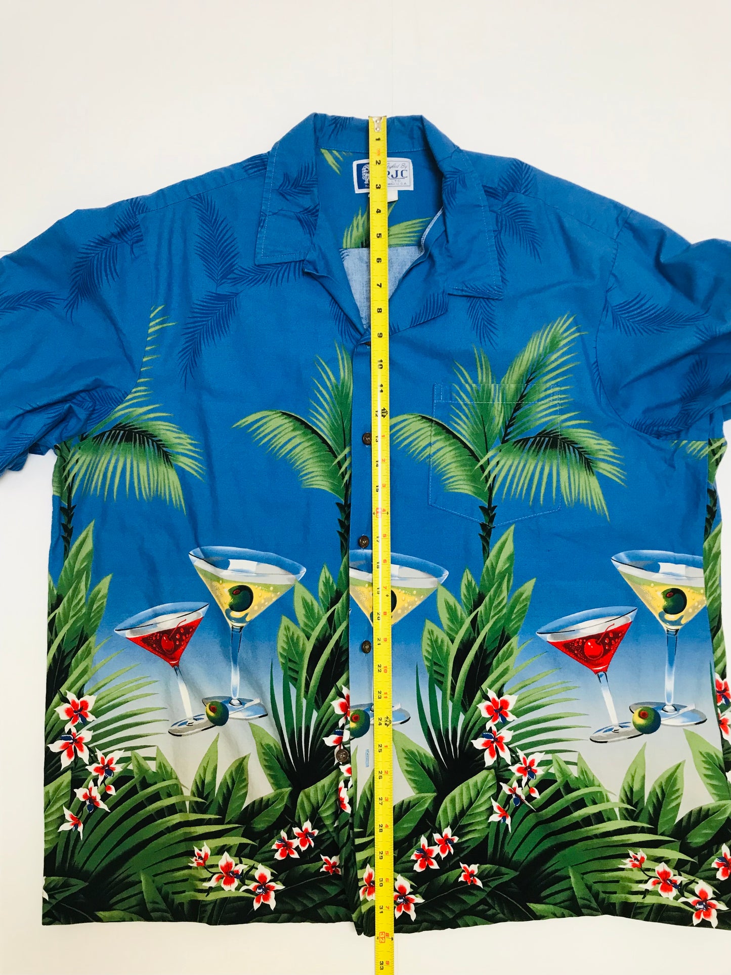 RJC Cotton Hawaiian Palm Trees, Martini Print Casual Button-Down Shirts for Men