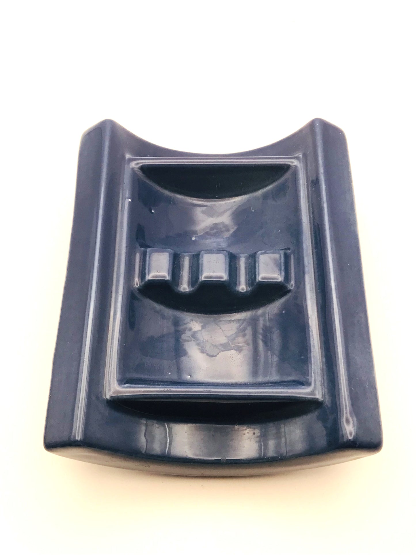 Vintage MCM Canada Ceramics Navy Blue Personal Use Ashtray