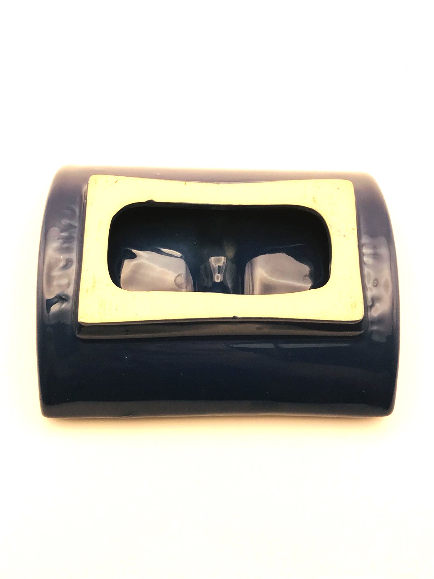 Vintage MCM Canada Ceramics Navy Blue Personal Use Ashtray
