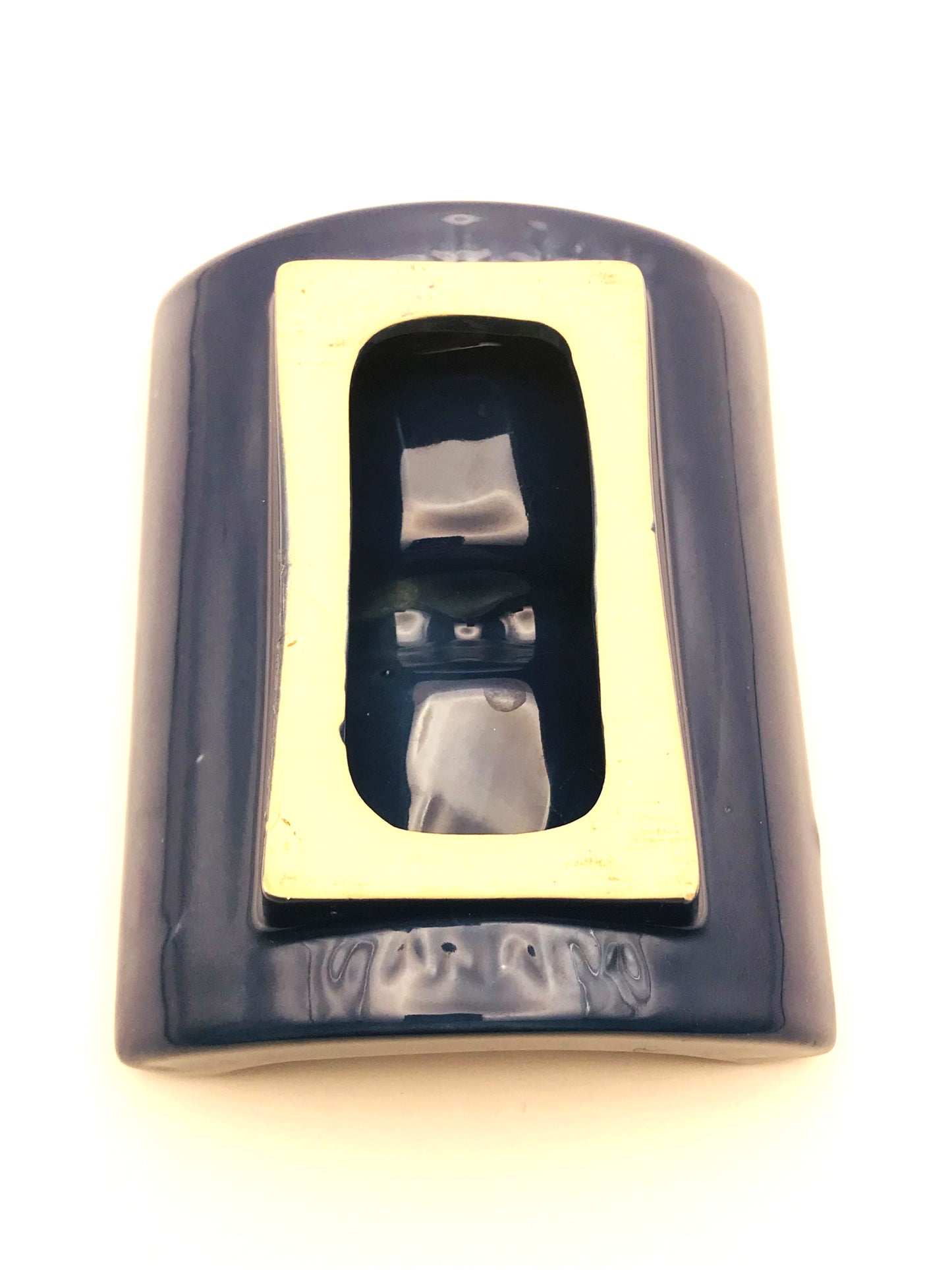 Vintage MCM Canada Ceramics Navy Blue Personal Use Ashtray