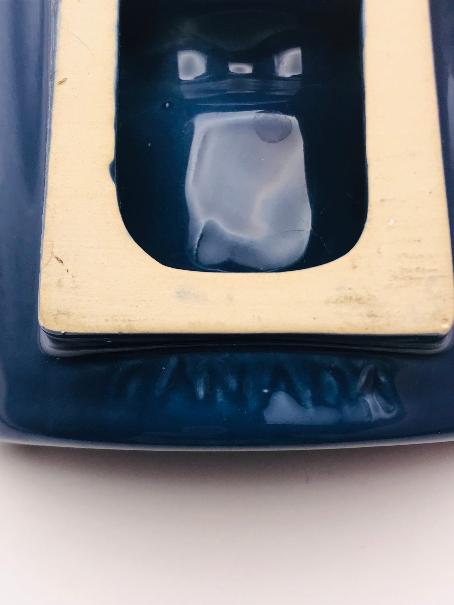 Vintage MCM Canada Ceramics Navy Blue Personal Use Ashtray