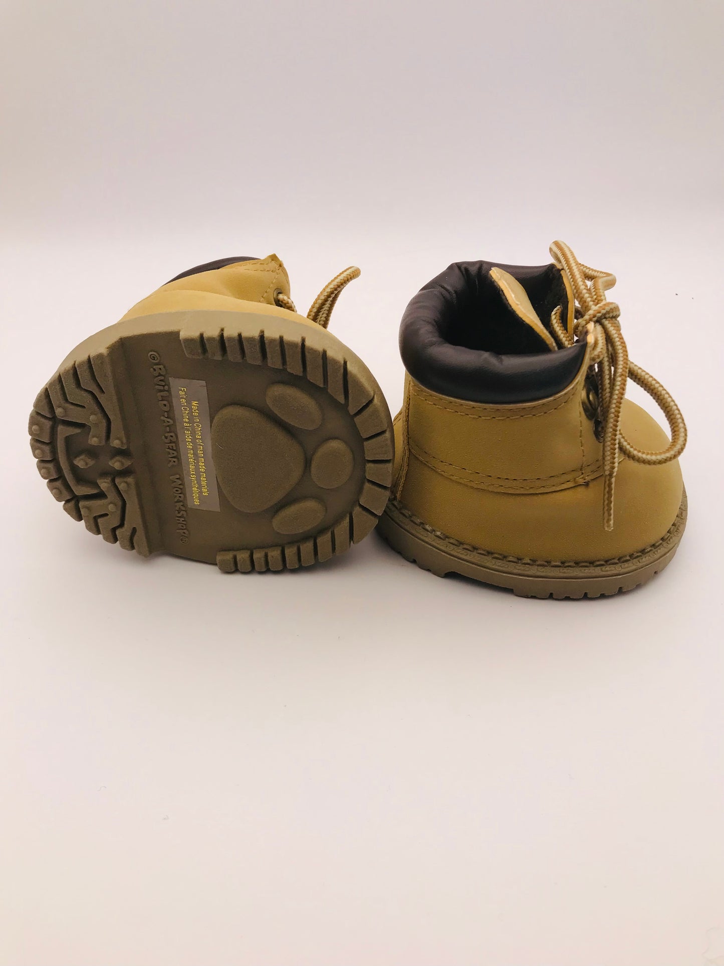 Build a Bear High Top Leather Trimmed Tan Suede Hiking/ Work Boots