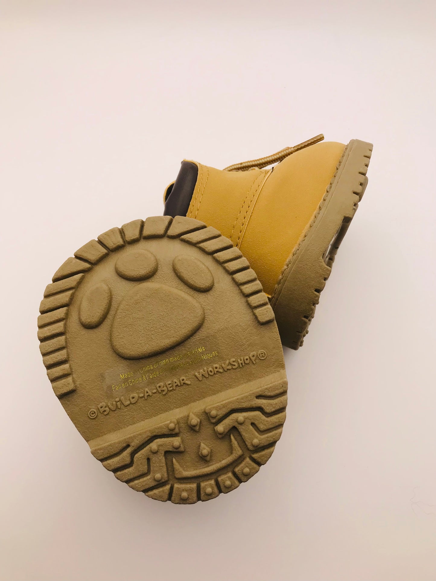 Build a Bear High Top Leather Trimmed Tan Suede Hiking/ Work Boots