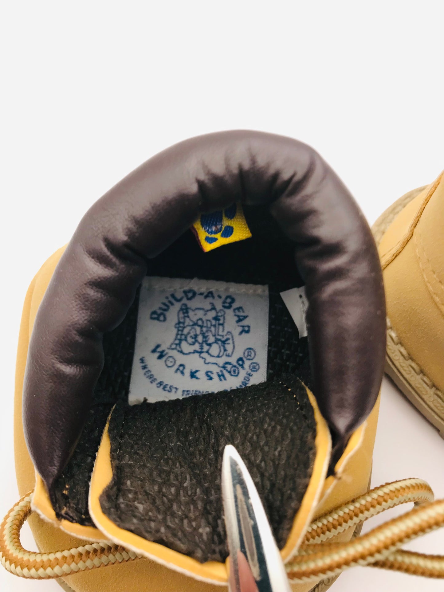Build a Bear High Top Leather Trimmed Tan Suede Hiking/ Work Boots