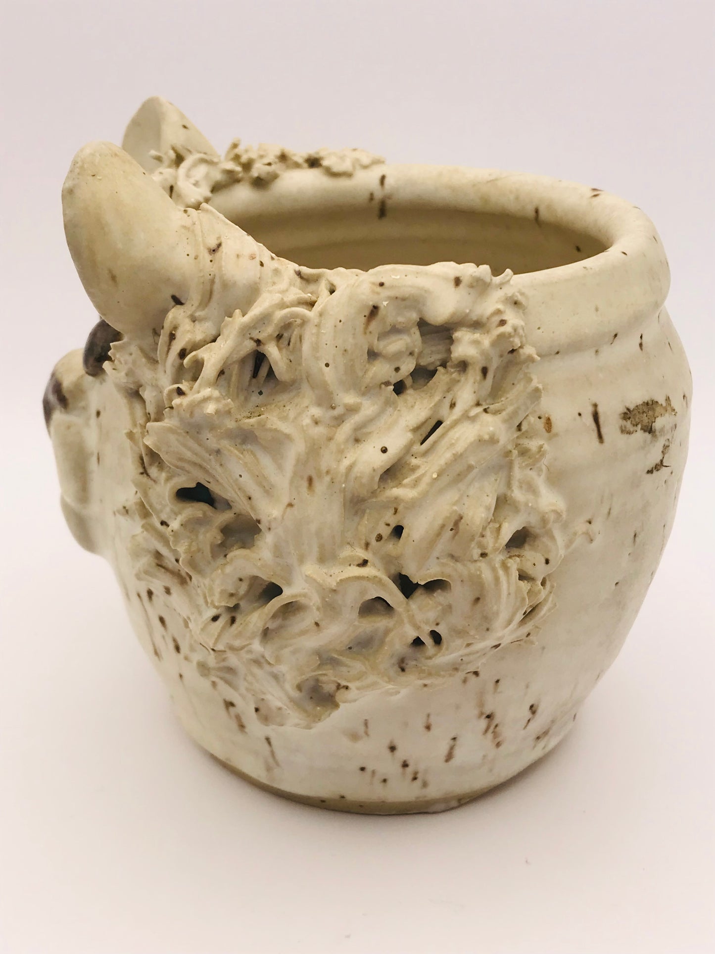 Artisan Lionhead Handmade Spaghetti Hair Pottery Planter