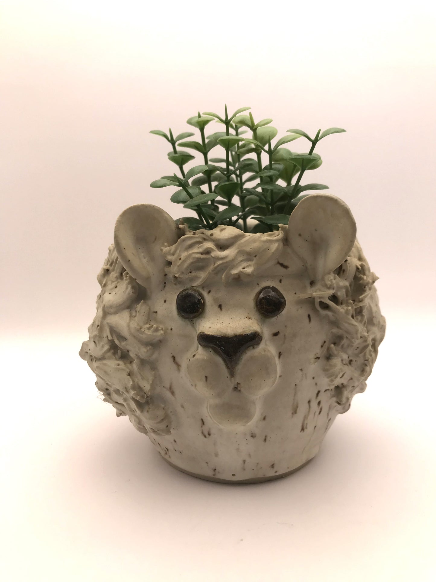Artisan Lionhead Handmade Spaghetti Hair Pottery Planter