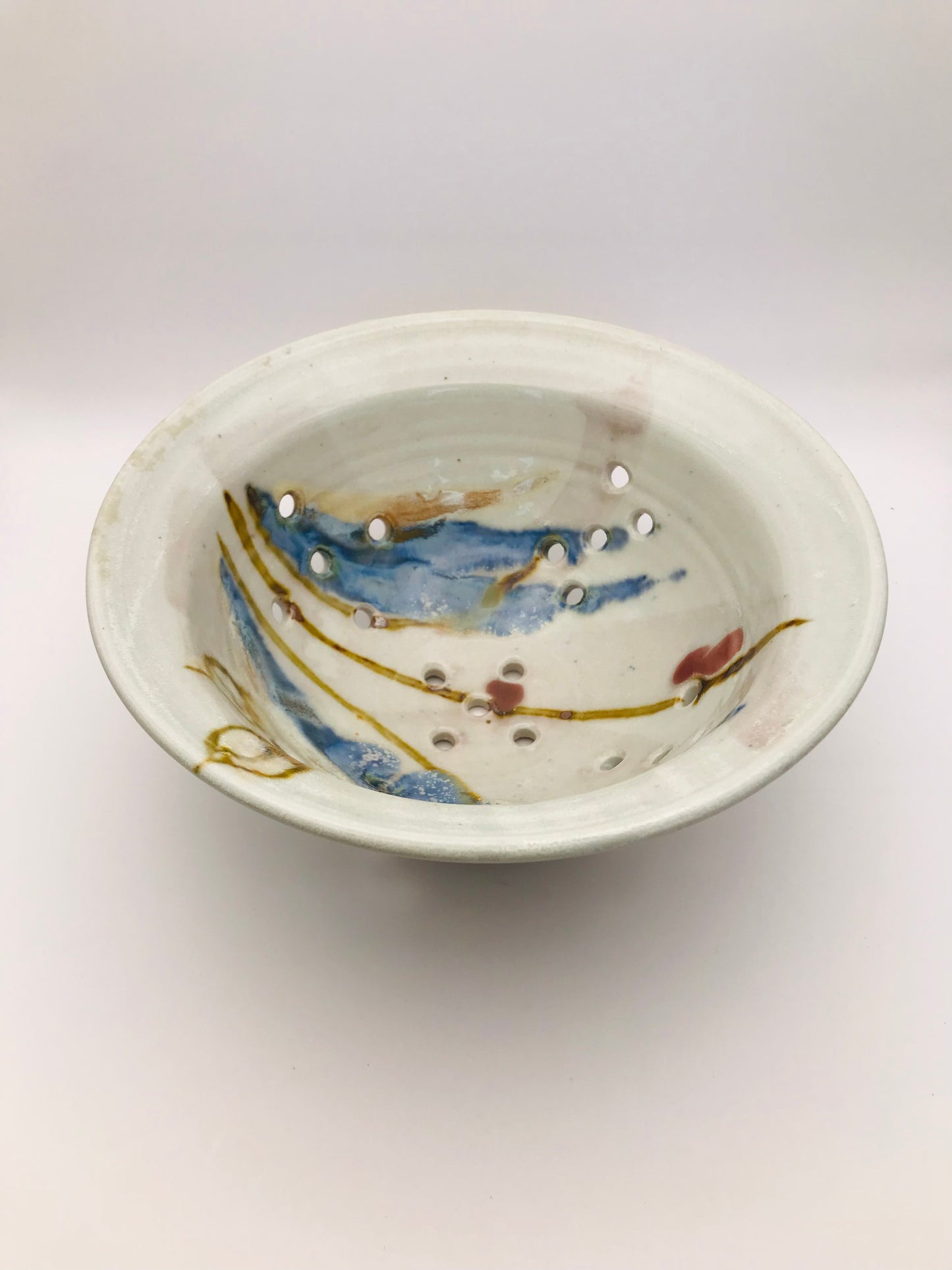 Artisan Clarksville Pottery One of a Kind Fruit Colander Strainer