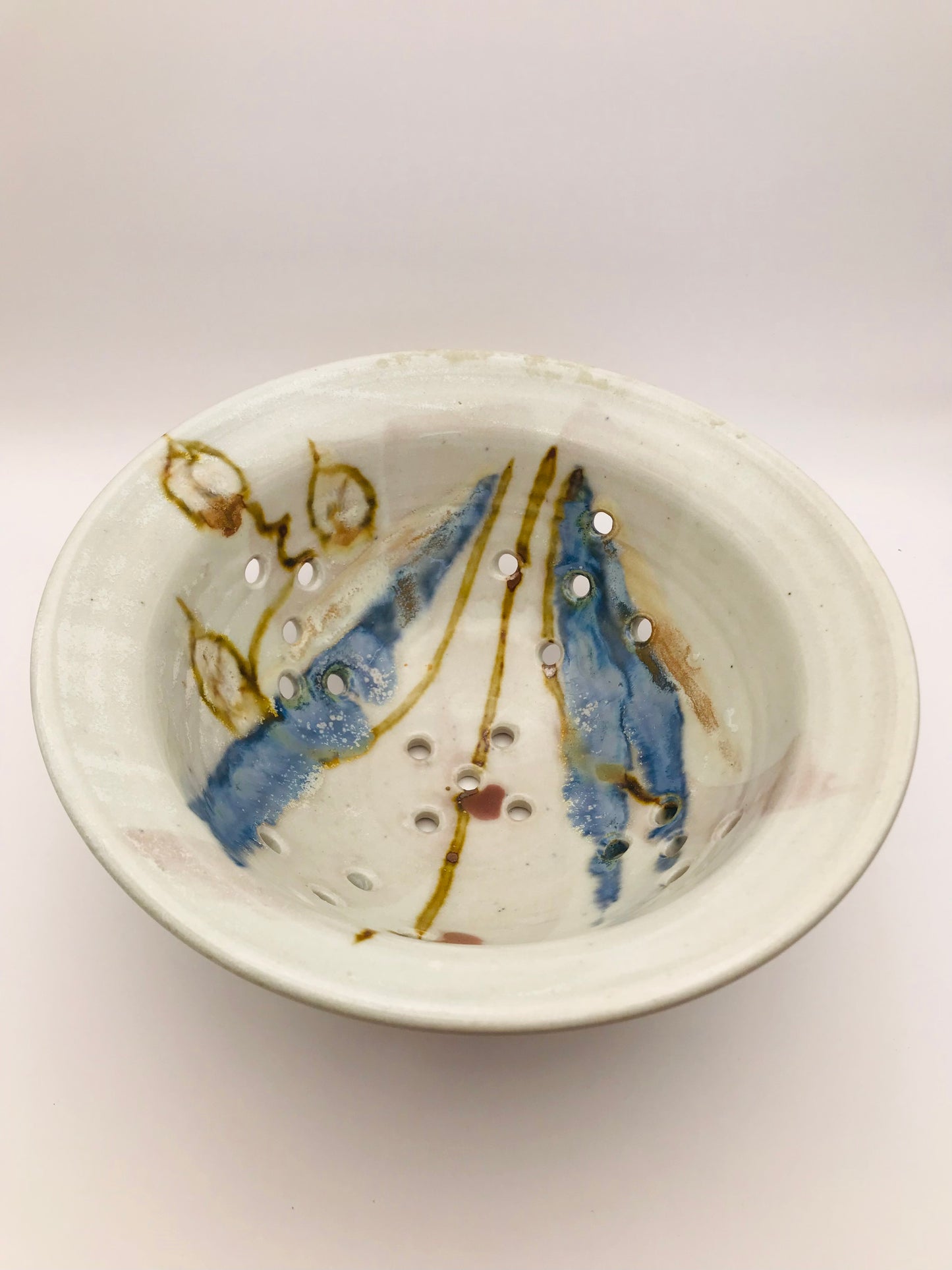 Artisan Clarksville Pottery One of a Kind Fruit Colander Strainer